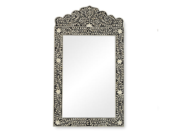 Bone Inlay Crested Mirror Black