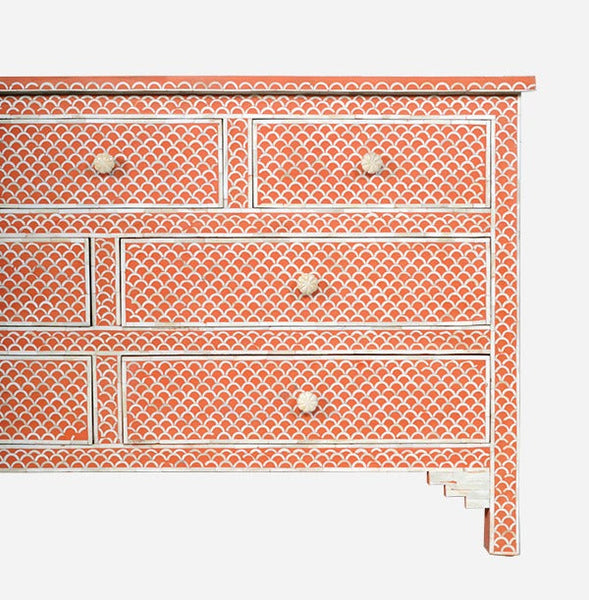 Bone Inlay Fishscale Chest Of 7 Drawers