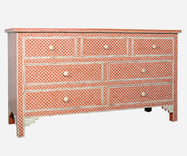 Bone Inlay Fishscale Chest Of 7 Drawers
