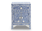 Bone Inlay Floral One Drawer Two Door Bedside Table Blue 2