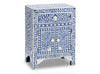 Bone Inlay Floral One Drawer Two Door Bedside Table Blue 3