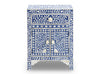 Bone Inlay Floral One Drawer Two Door Bedside Table Blue 2
