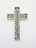 Bone Inlay Leaf Cross Black 