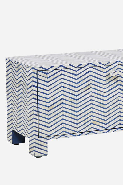 Blue Bone Inlay Tv Unit Chevron Zigzag 4