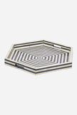 Bone Inlay Tray Stripe Hexagon Shape Black 1