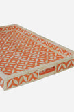 Bone Inlay Tray In Geometric Design Orange 3