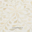 Bone Inlaid Quatrefoil Side Table Floral Design White 4