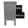 Black Bone Inlay 2 Drawer Geometric Bedside Large 3