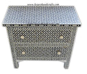 Black Bone Inlay 2 Drawer Geometric Bedside Large 2