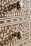 Bone Inlay Brown 6 Drawer Floral Lingerie Chest 3
