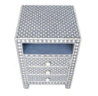 Bone Inlay Bedside Table In Star Design Grey 2