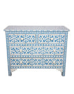 Blue Bone Inlay Chest Of 4 Drawer Star Geometrical Design 1