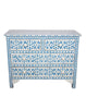 Blue Bone Inlay Chest Of 4 Drawer Star Geometrical Design 1