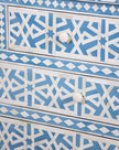 Blue Bone Inlay Chest Of 4 Drawer Star Geometrical Design 3