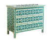 Green Bone Inlay Chest Of 3 Drawer Star Geometrical Design 2