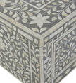 Bone Inlay Floral 3 Drawer Floral Console Edge Grey 3