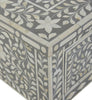 Bone Inlay Floral 3 Drawer Floral Console Edge Grey 3