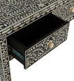 Bone Inlay Floral 3 Drawer Floral Console Edge Black 3