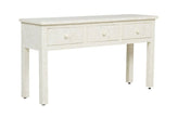 Bone Inlay Floral 3 Drawer Floral Console Edge White 2