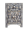 Bone Inlay Geometric Star 1 Drawer 2 Door Bedside Table Black 1
