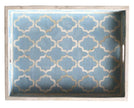 Ice Blue Rectangle Moroccan Pattern Bone Inlay Tray 1