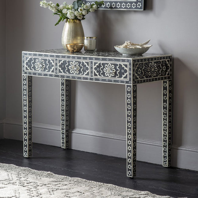 Bone Inlay Zahra Console Black 1