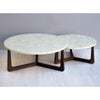 Bone Inlay Chevron Top Center Table With Polish Base 1