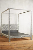 Bone Inlay Four Poster Bed Black 3