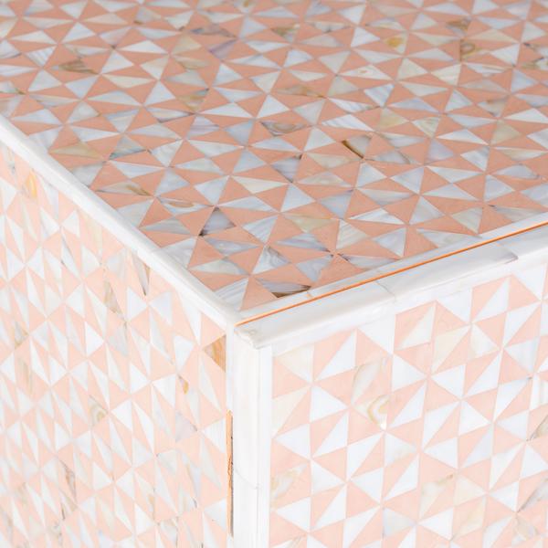 Triangle Mother Of Pearl Inlay Cabinet - Nude Pink