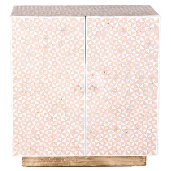 Triangle Mother Of Pearl Inlay Cabinet - Nude Pink