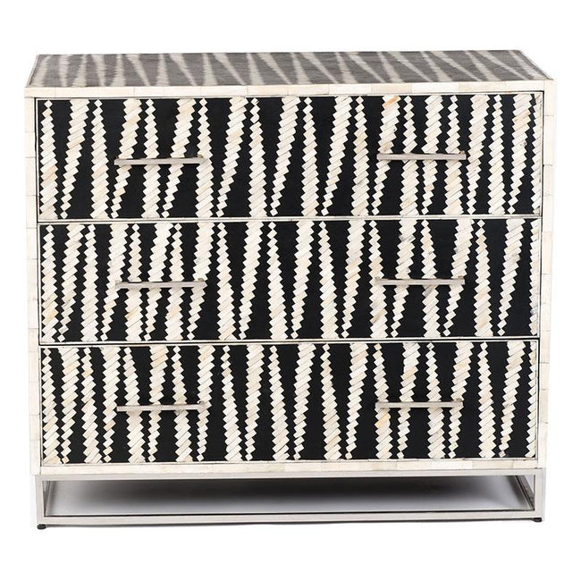 Malawi Bone Inlay Chest Of Drawers Black / White 1