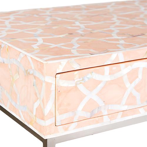 Fez Mother Of Pearl Inlay Console - Pale Pink