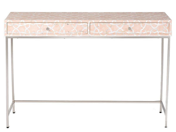 Fez Mother Of Pearl Inlay Console - Pale Pink