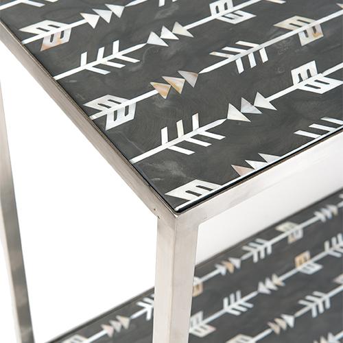 Mother Of Pearl Inlay Arrow Console Grey