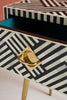 Optical Bone Inlay 1 Drawer Bedside Black 4