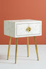 Optical Bone Inlay 1 Drawer Bedside White 2