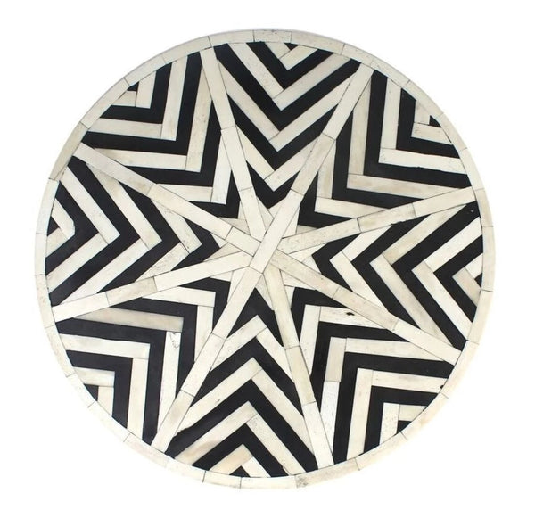Chevron Bone Inlay Stool Black