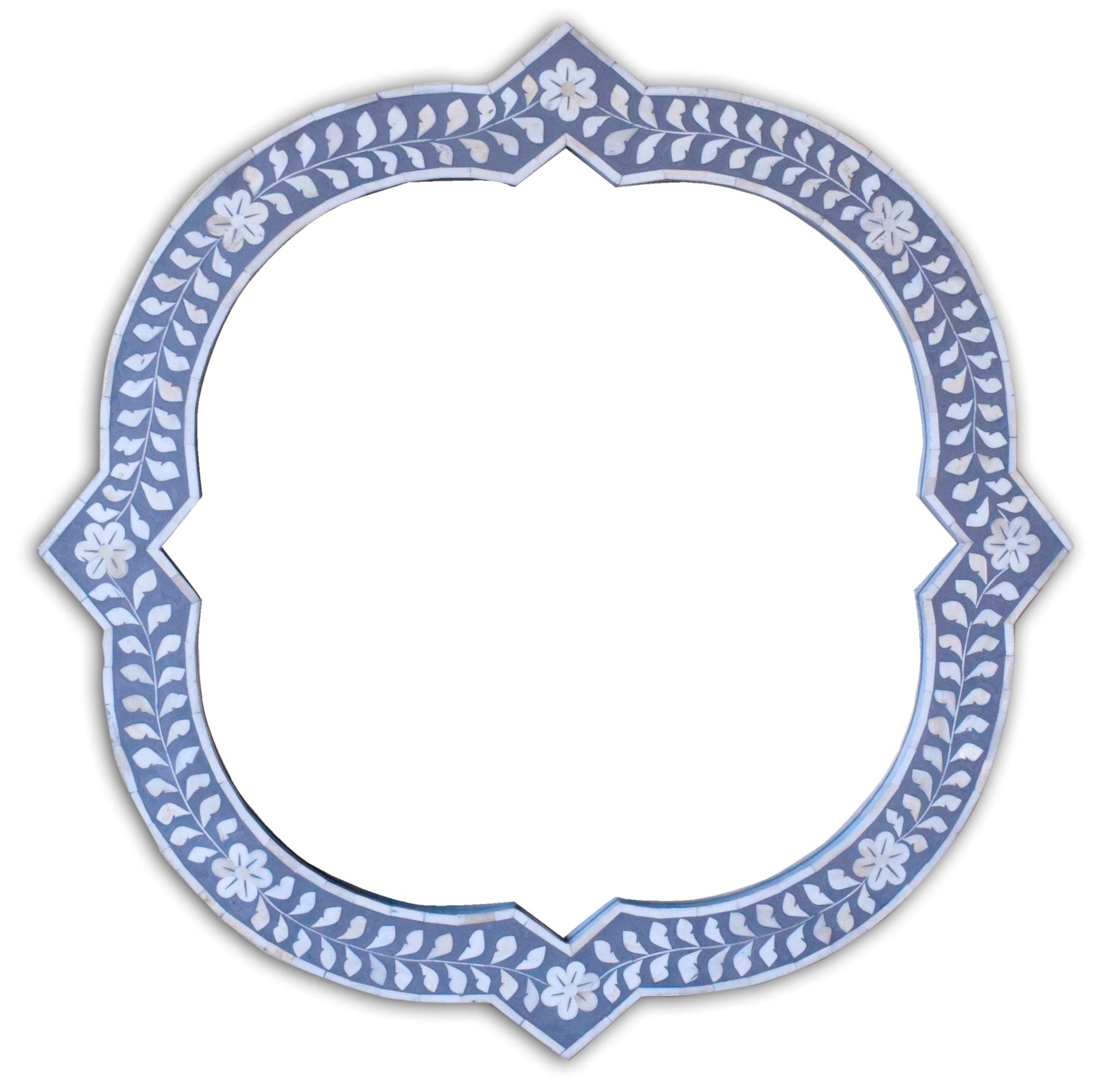 Clover Bone Inlay Mirror Grey 