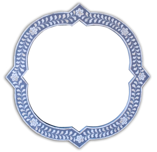 Clover Bone Inlay Mirror Grey 