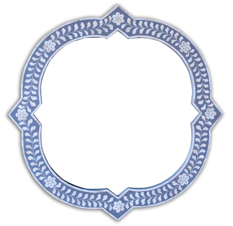 Clover Bone Inlay Mirror Grey
