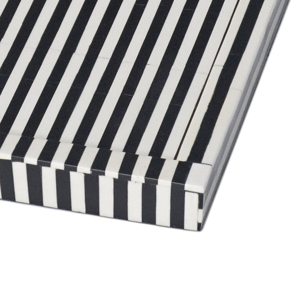 Black Colored Bone Inlay Stripe Tray