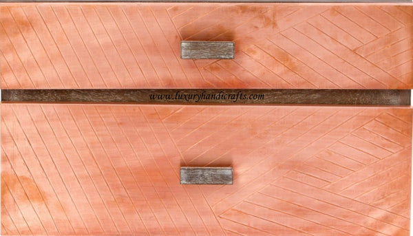 Copper Timber Two Drawer Side Table