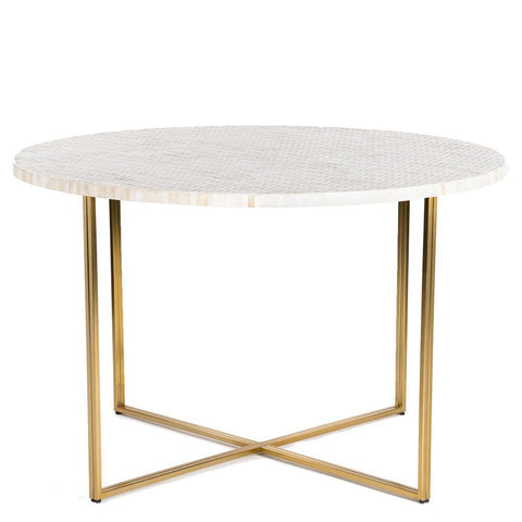 Lattice Bone Inlay Dining Table Grey