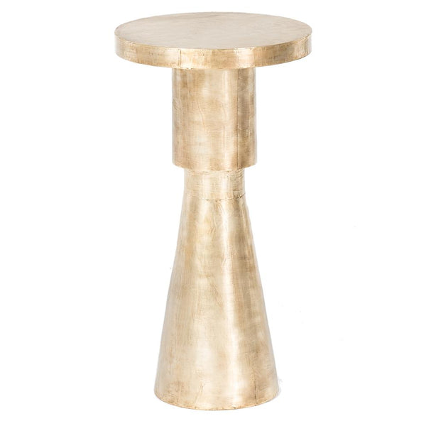 Embossed Brass Side Table Pole