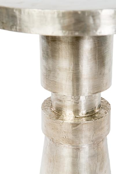 Embossed Metal Side Table Pole
