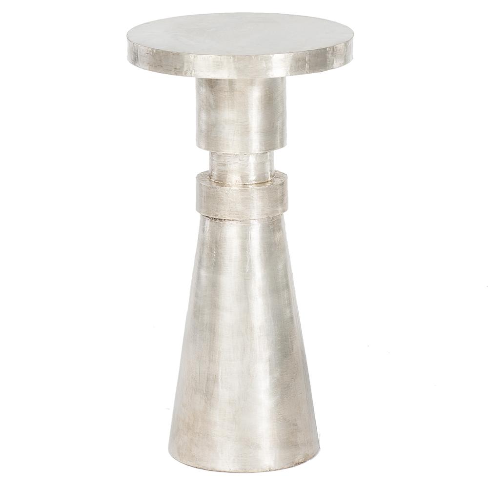 Embossed Metal Side Table Pole