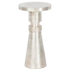 Embossed Metal Side Table Pole