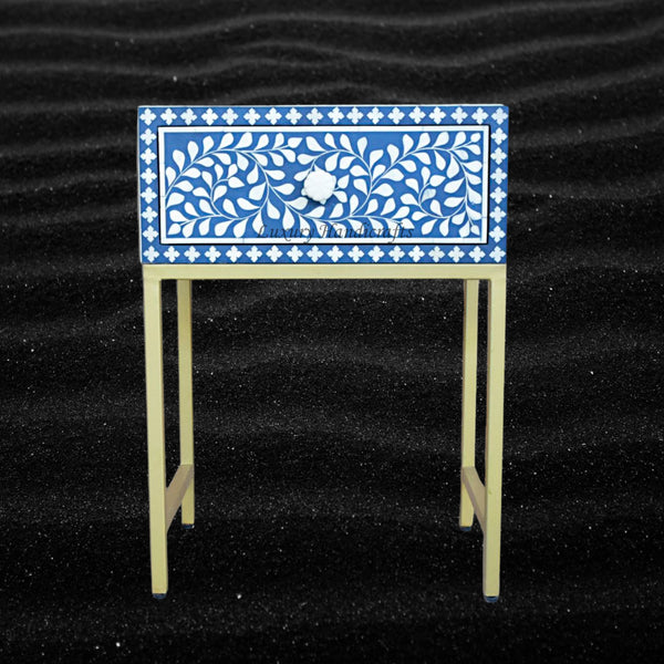 FUSION Bone Inlay Nightstand Blue Ready to Ship