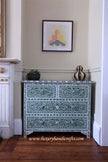 Mother Of Pearl Inlay Floral Chest Of Four Drawers Green 3