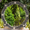 Floral Bone Quatrefoil Mirror Black 1